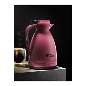 Sty-6153 1 Lt Pastel Serisi - Pembe - Cam Termos (piknik Kamp Outdoor Ofis Otel Kafe Okul Ev ) Pembe