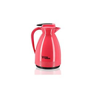 Sty-6153 1 Lt Pastel Serisi - Pembe - Cam Termos (piknik Kamp Outdoor Ofis Otel Kafe Okul Ev )