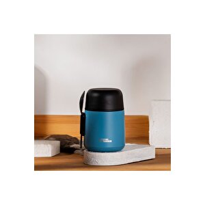 Thermbox 500 Ml Paslanmaz Çelik Yemek Termosu | Bebek Mama Ve Yemek Termosu - Mavi Mavi