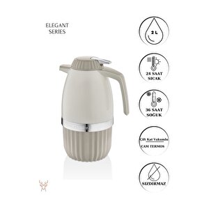 Elegant Sersi 2 Lt Cam Termos - Bej Bej