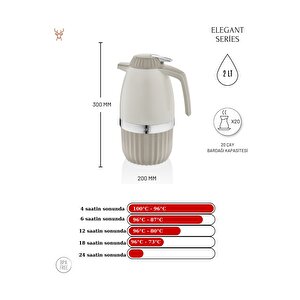 Elegant Sersi 2 Lt Cam Termos - Bej