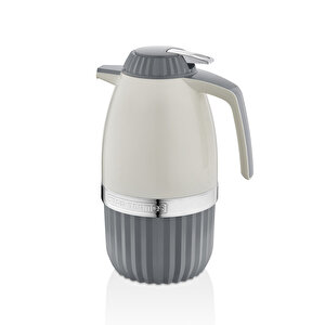 2 Litre Elegant serisi Cam Termos - Gri | 12 saat sıcak ve 24 soğuk muhafza Gri