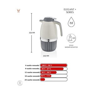 Elegant Serisi - Gri - 2 Lt Cam Termos Ste-6159 Gri