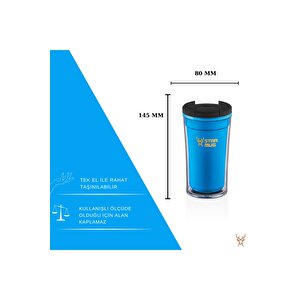 Star Mug 250 Ml Opak Seri - Beyaz ( Piknik Kamp Outdoor Ofis Otel Kafe Okul Kampüs ) Mavi