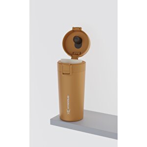 Locksip 380 Ml / 13 Oz Çelik Termos - Kahverengi Kahve
