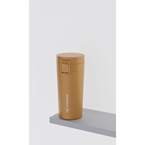 Locksip 380 Ml / 13 Oz Çelik Termos - Kahverengi Kahve