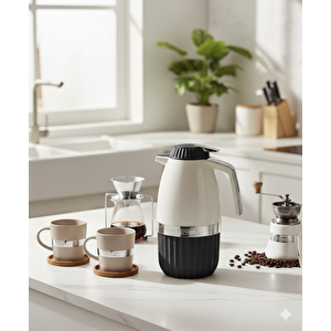 2 Litre Elegant Serisi Cam Termos - Siyah | 12 saat sıcak ve 24 saat soğuk muhafaza Siyah