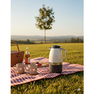 2 Litre Elegant Serisi Cam Termos - Siyah | 12 saat sıcak ve 24 saat soğuk muhafaza Siyah