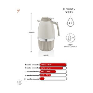 Elegant + Plus Seri̇es - Bej - 2 Lt Cam Termos Ste-6161