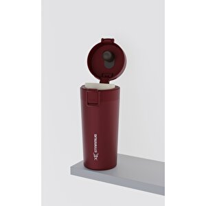 Locksip 380 Ml / 13 Oz Çelik Termos - Bordo Bordo