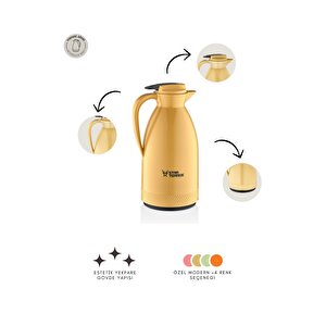 Morepse Serisi 1.5 Litre Cam Termos Sarı Sth-6165