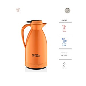 Morepse Serisi 1.5 Litre Cam Termos - Turuncu