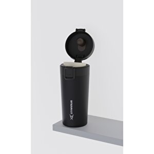 Locksip 380 Ml / 13 Oz Çelik Termos - Siyah Siyah