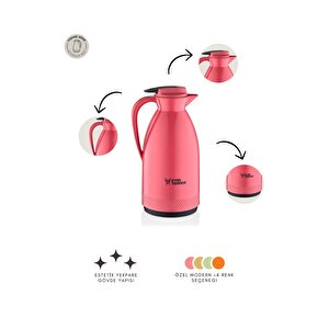 Morepse Serisi 1.5 Litre Cam Termos - Pembe
