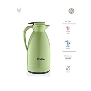 Morepse Serisi 1.5 Litre Cam Termos - Yeşil