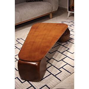 Küre Orta Sehpa - 2 Dragon (ceviz) Top & 1 Ceviz Zar - Üçgen - Ceviz Mdf 120x80 cm