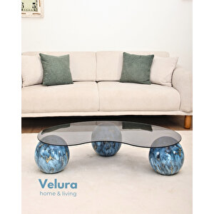 Küre Orta Sehpa - Sky - Fasulye - Füme Cam