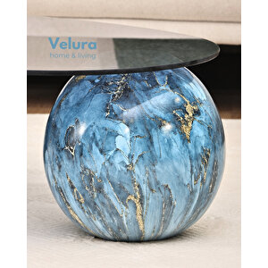 Küre Orta Sehpa - Sky - Fasulye - Füme Cam