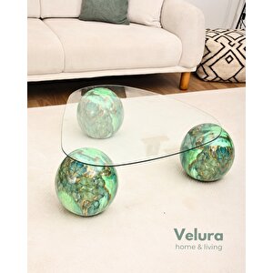 Küre Orta Sehpa - Jungle - Üçgen - Şeffaf Cam