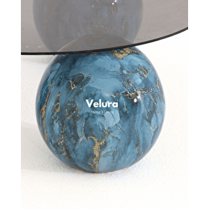 Küre Orta Sehpa - Sky - Yuvarlak - Füme Cam 90x90 cm