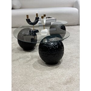 Küre Orta Sehpa - Dragon (siyah) - Fasulye - Şeffaf Cam