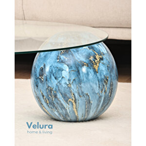 Küre Orta Sehpa - Sky - Yuvarlak - Şeffaf Cam 90x90 cm