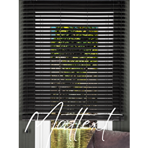 Antrasit 50 Mm Ahşap Görünümlü Jaluzi Perde 150x230 cm
