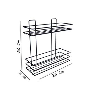 Yapışkanlı 2 Katlı Banyo Rafı Duş Şampuanlık Duvar Düzenleyici Organizer