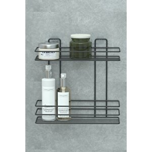Yapışkanlı 2 Katlı Banyo Rafı Duş Şampuanlık Duvar Düzenleyici Organizer