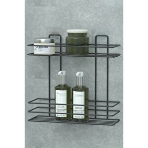 Yapışkanlı 2 Katlı Banyo Rafı Duş Şampuanlık Duvar Düzenleyici Organizer