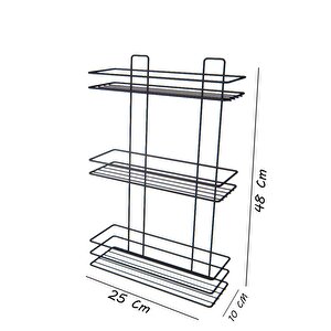 3 Katlı Banyo Rafı Duş Şampuanlık Düzenleyici Organizer Yapışkanlı 48*25*10 Cm