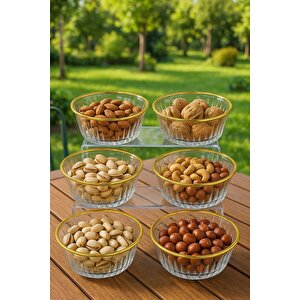 Çerezlik Kase Altın Yaldızlı 330 Cc Ağız Çapı 125 Mm 6 Adet