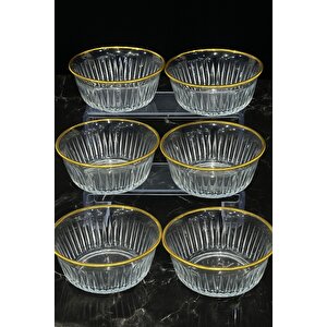 Çerezlik Kase Altın Yaldızlı 330 Cc Ağız Çapı 125 Mm 6 Adet