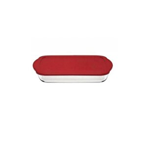 59006 Plastik Kapaklı Borcam Fırın Kabı 33x19 Cm