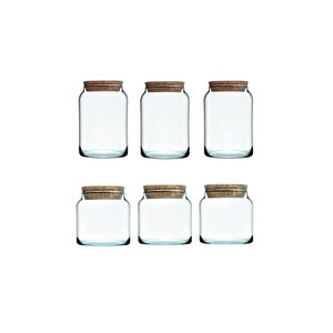 Aware Mantar Kapak Cam Kavanoz - Erzak Saklama Kavanozu 6 Lı Set