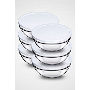 6'lı Chef's Kapaklı Saklama Kabı Ve Kase Takımı - 1700cc.