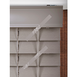 Gri 50 Mm Ahşap Görünümlü Jaluzi Perde 90x200 cm