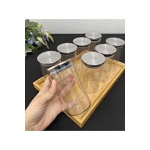 Borosilikat Cam Kavanoz Metal Kapaklı Silikon Contalı 8,5*12 Cm