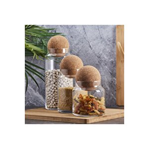 Sughero 3'lü Top Mantar Kapaklı Cam Kavanoz Ve Bahatalık Seti Fma078090 Fma023326