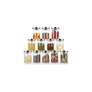 Borosilikat Cam Kavanoz Metal Kapaklı Silikon Contalı 8,5*15 Cm