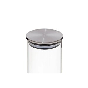 Borosilikat Cam Kavanoz Metal Kapaklı Silikon Contalı 8,5*15 Cm