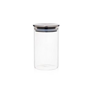 Borosilikat Cam Kavanoz Metal Kapaklı Silikon Contalı 8,5*15 Cm