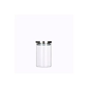 Borosilikat Cam Kavanoz Metal Kapaklı Silikon Contalı 8,5*15 Cm