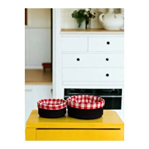2 Li Astarlı Sepet Organizer Siyah Renk 24 Ve 28 Cm Ölçülerinde