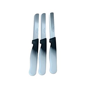 Sebze Bıçağı Lazerli Siyah Beyaz Renkli Kulp 3 Lü Set (22 Cm)