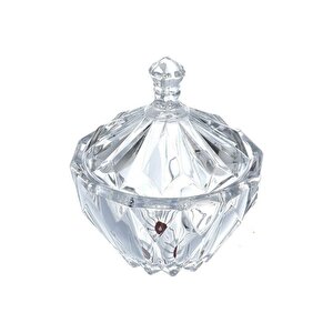 Kristal Kapaklı Şekerlik Kase 18 Cm Ağız Çapı