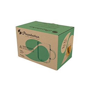 Kulplu Bardak Şeffaf Yeşil Renkli 330 Cc- 2'li