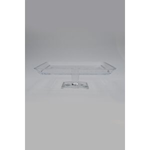 950007 Madlen Cam Ayaklı Servis Tabağı 24 Cm