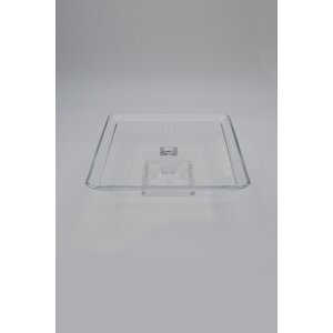 950007 Madlen Cam Ayaklı Servis Tabağı 24 Cm