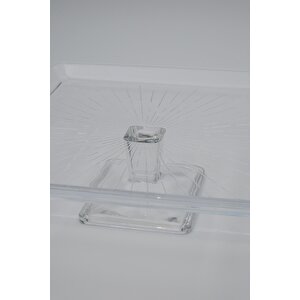 950007 Madlen Cam Ayaklı Servis Tabağı 24 Cm